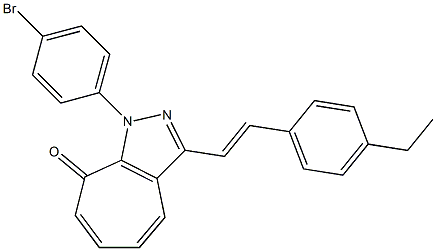 1-(4-bromophenyl)-3-[2-(4-ethylphenyl)vinyl]cyclohepta[c]pyrazol-8(1H)-one Structure