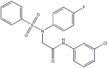 N-(3-chlorophenyl)-2-[(4-fluorophenyl)(phenylsulfonyl)amino]acetamide 구조식 이미지