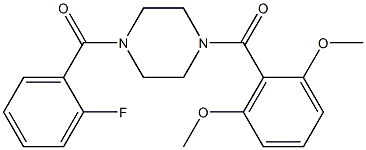 1-(2,6-dimethoxybenzoyl)-4-(2-fluorobenzoyl)piperazine Structure