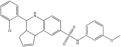 4-(2-chlorophenyl)-N-(3-methoxyphenyl)-3a,4,5,9b-tetrahydro-3H-cyclopenta[c]quinoline-8-sulfonamide Structure