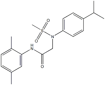 N-(2,5-dimethylphenyl)-2-[4-isopropyl(methylsulfonyl)anilino]acetamide 구조식 이미지