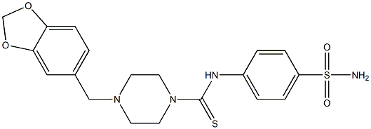 N-[4-(aminosulfonyl)phenyl]-4-(1,3-benzodioxol-5-ylmethyl)-1-piperazinecarbothioamide Structure