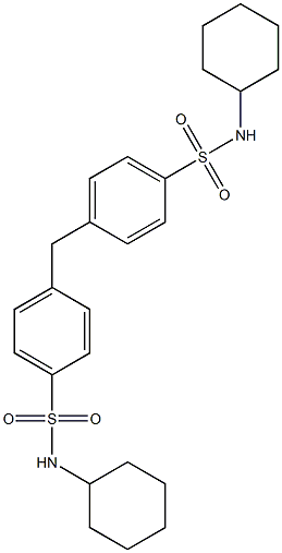 N-cyclohexyl-4-{4-[(cyclohexylamino)sulfonyl]benzyl}benzenesulfonamide 구조식 이미지