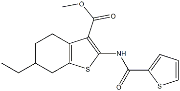 methyl 6-ethyl-2-[(2-thienylcarbonyl)amino]-4,5,6,7-tetrahydro-1-benzothiophene-3-carboxylate Structure