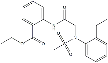 ethyl 2-({[2-ethyl(methylsulfonyl)anilino]acetyl}amino)benzoate Structure