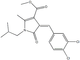 methyl 4-(3,4-dichlorobenzylidene)-1-isobutyl-2-methyl-5-oxo-4,5-dihydro-1H-pyrrole-3-carboxylate Structure