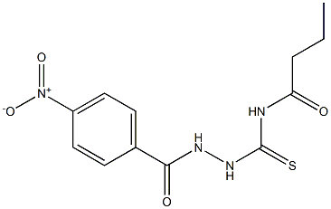 N-[(2-{4-nitrobenzoyl}hydrazino)carbothioyl]butanamide Structure