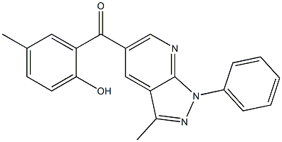 (2-hydroxy-5-methylphenyl)(3-methyl-1-phenyl-1H-pyrazolo[3,4-b]pyridin-5-yl)methanone Structure