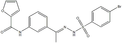 N-(3-{N-[(4-bromophenyl)sulfonyl]ethanehydrazonoyl}phenyl)-2-furamide 구조식 이미지