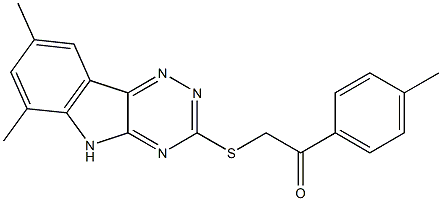 2-[(6,8-dimethyl-5H-[1,2,4]triazino[5,6-b]indol-3-yl)sulfanyl]-1-(4-methylphenyl)ethanone 구조식 이미지