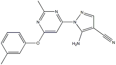 5-amino-1-[2-methyl-6-(3-methylphenoxy)-4-pyrimidinyl]-1H-pyrazole-4-carbonitrile Structure