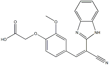 {4-[2-(1H-benzimidazol-2-yl)-2-cyanovinyl]-2-methoxyphenoxy}acetic acid Structure