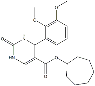 cycloheptyl 4-(2,3-dimethoxyphenyl)-6-methyl-2-oxo-1,2,3,4-tetrahydro-5-pyrimidinecarboxylate 구조식 이미지