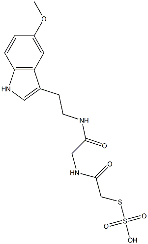 S-{2-[(2-{[2-(5-methoxy-1H-indol-3-yl)ethyl]amino}-2-oxoethyl)amino]-2-oxoethyl} hydrogen thiosulfate 구조식 이미지