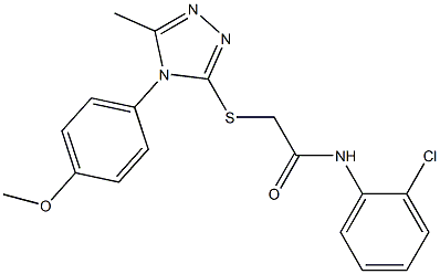 N-(2-chlorophenyl)-2-({5-methyl-4-[4-(methyloxy)phenyl]-4H-1,2,4-triazol-3-yl}sulfanyl)acetamide 구조식 이미지