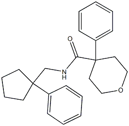 4-phenyl-N-[(1-phenylcyclopentyl)methyl]tetrahydro-2H-pyran-4-carboxamide 구조식 이미지