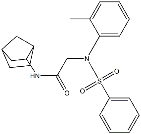 N-bicyclo[2.2.1]hept-2-yl-2-[2-methyl(phenylsulfonyl)anilino]acetamide 구조식 이미지