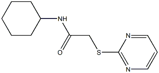 N-cyclohexyl-2-(2-pyrimidinylsulfanyl)acetamide 구조식 이미지