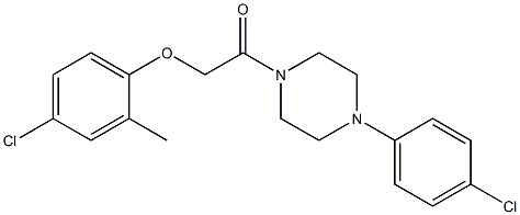 1-[(4-chloro-2-methylphenoxy)acetyl]-4-(4-chlorophenyl)piperazine 구조식 이미지