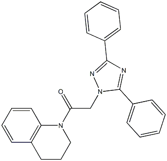 1-[(3,5-diphenyl-1H-1,2,4-triazol-1-yl)acetyl]-1,2,3,4-tetrahydroquinoline 구조식 이미지