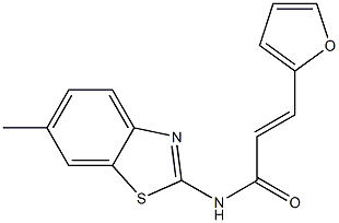 3-(2-furyl)-N-(6-methyl-1,3-benzothiazol-2-yl)acrylamide Structure