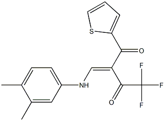 2-[(3,4-dimethylanilino)methylene]-4,4,4-trifluoro-1-(2-thienyl)-1,3-butanedione Structure