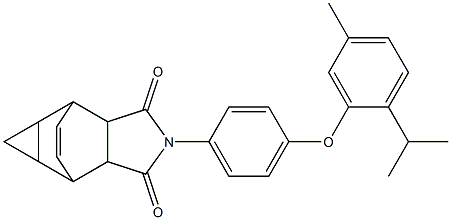 4-[4-(2-isopropyl-5-methylphenoxy)phenyl]-4-azatetracyclo[5.3.2.0~2,6~.0~8,10~]dodec-11-ene-3,5-dione 구조식 이미지