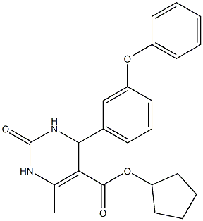 cyclopentyl 6-methyl-2-oxo-4-(3-phenoxyphenyl)-1,2,3,4-tetrahydro-5-pyrimidinecarboxylate 구조식 이미지