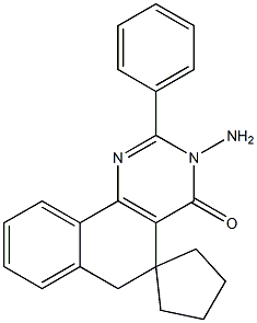 3-amino-2-phenyl-5,6-dihydrospiro(benzo[h]quinazoline-5,1'-cyclopentane)-4(3H)-one 구조식 이미지