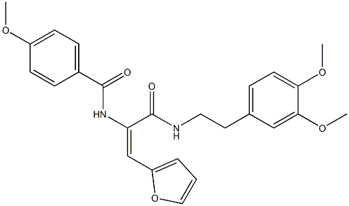 N-[1-({[2-(3,4-dimethoxyphenyl)ethyl]amino}carbonyl)-2-(2-furyl)vinyl]-4-methoxybenzamide Structure