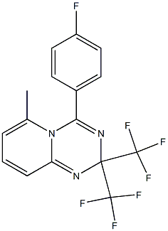 4-(4-fluorophenyl)-6-methyl-2,2-bis(trifluoromethyl)-2H-pyrido[1,2-a][1,3,5]triazine Structure