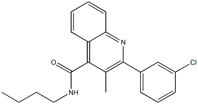 N-butyl-2-(3-chlorophenyl)-3-methyl-4-quinolinecarboxamide 구조식 이미지
