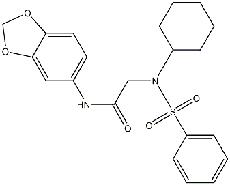 N-(1,3-benzodioxol-5-yl)-2-[cyclohexyl(phenylsulfonyl)amino]acetamide 구조식 이미지