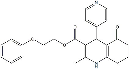 2-phenoxyethyl 2-methyl-5-oxo-4-(4-pyridinyl)-1,4,5,6,7,8-hexahydro-3-quinolinecarboxylate 구조식 이미지