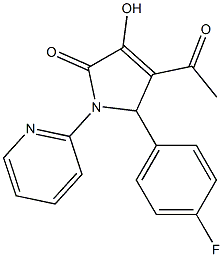 4-acetyl-5-(4-fluorophenyl)-3-hydroxy-1-(2-pyridinyl)-1,5-dihydro-2H-pyrrol-2-one 구조식 이미지