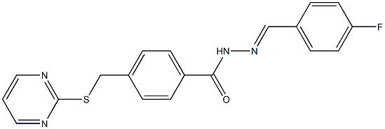 N'-(4-fluorobenzylidene)-4-[(2-pyrimidinylsulfanyl)methyl]benzohydrazide Structure