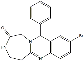 9-bromo-11-phenyl-3,4,5,11-tetrahydro[1,4]diazepino[7,1-b]quinazolin-2(1H)-one 구조식 이미지