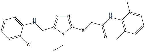 2-[(5-{[(2-chlorophenyl)amino]methyl}-4-ethyl-4H-1,2,4-triazol-3-yl)sulfanyl]-N-(2,6-dimethylphenyl)acetamide 구조식 이미지