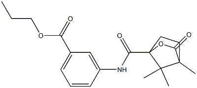 propyl 3-{[(4,7,7-trimethyl-3-oxo-2-oxabicyclo[2.2.1]hept-1-yl)carbonyl]amino}benzoate Structure