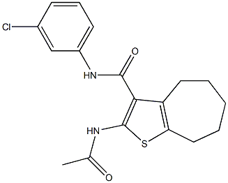 2-(acetylamino)-N-(3-chlorophenyl)-5,6,7,8-tetrahydro-4H-cyclohepta[b]thiophene-3-carboxamide Structure