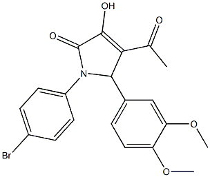 4-acetyl-5-[3,4-bis(methyloxy)phenyl]-1-(4-bromophenyl)-3-hydroxy-1,5-dihydro-2H-pyrrol-2-one Structure