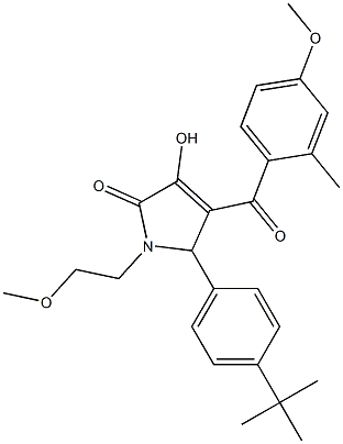 5-(4-tert-butylphenyl)-3-hydroxy-1-(2-methoxyethyl)-4-(4-methoxy-2-methylbenzoyl)-1,5-dihydro-2H-pyrrol-2-one 구조식 이미지