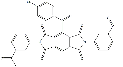 2,6-bis(3-acetylphenyl)-4-(4-chlorobenzoyl)pyrrolo[3,4-f]isoindole-1,3,5,7(2H,6H)-tetrone Structure