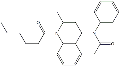 N-(1-hexanoyl-2-methyl-1,2,3,4-tetrahydro-4-quinolinyl)-N-phenylacetamide 구조식 이미지