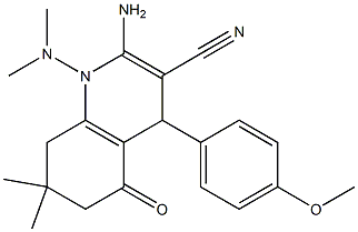 2-amino-1-(dimethylamino)-4-(4-methoxyphenyl)-7,7-dimethyl-5-oxo-1,4,5,6,7,8-hexahydroquinoline-3-carbonitrile Structure