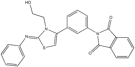 2-{3-[3-(2-hydroxyethyl)-2-(phenylimino)-2,3-dihydro-1,3-thiazol-4-yl]phenyl}-1H-isoindole-1,3(2H)-dione 구조식 이미지