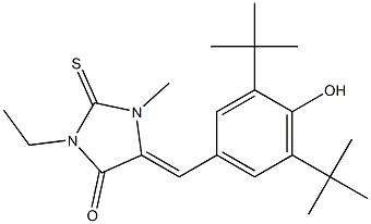 5-(3,5-ditert-butyl-4-hydroxybenzylidene)-3-ethyl-1-methyl-2-thioxoimidazolidin-4-one 구조식 이미지