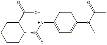 (1S,2R)-2-({4-[acetyl(methyl)amino]anilino}carbonyl)cyclohexanecarboxylic acid Structure