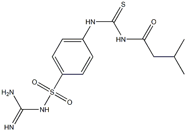 {[amino(imino)methyl]amino}[4-({[(3-methylbutanoyl)amino]carbothioyl}amino)phenyl]dioxo-lambda~6~-sulfane 구조식 이미지