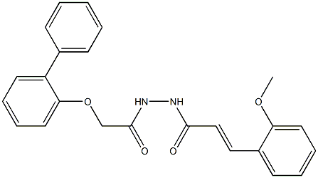 2-([1,1'-biphenyl]-2-yloxy)-N'-[(E)-3-(2-methoxyphenyl)-2-propenoyl]acetohydrazide Structure